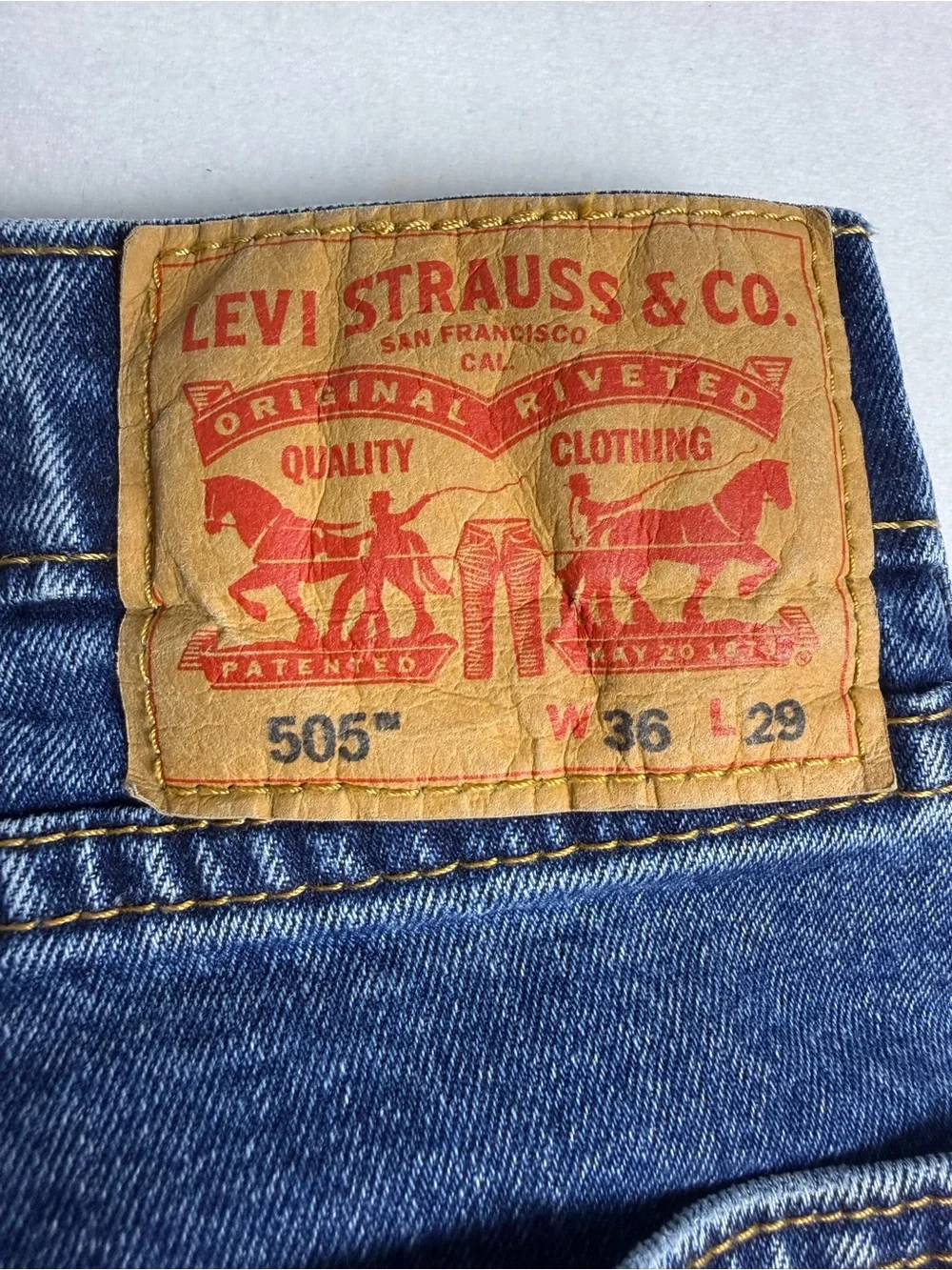 Levi’s 505 Men’s Jeans 36x29 Blue Straight Leg Regular Fit Denim Medium Wash